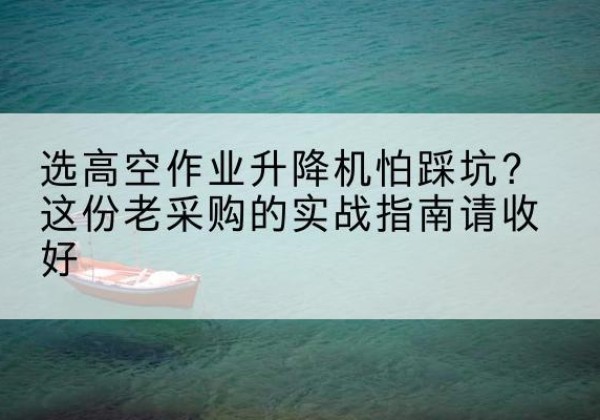玄武高空作业升降机厂家推荐-选高空作业升降机怕踩坑？这份老采购的实战指南请收好
